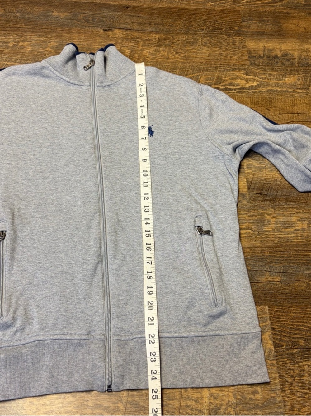 Polo Ralph Lauren Zip Sweatshirt Mens Medium Gray Mock Neck Logo Jacket Casual - Picture 4 of 13